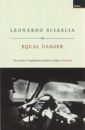 Cover image for Equal Danger by Leonardo Sciascia, image shows a blurry black and white photo of a man behind the wheel of a car